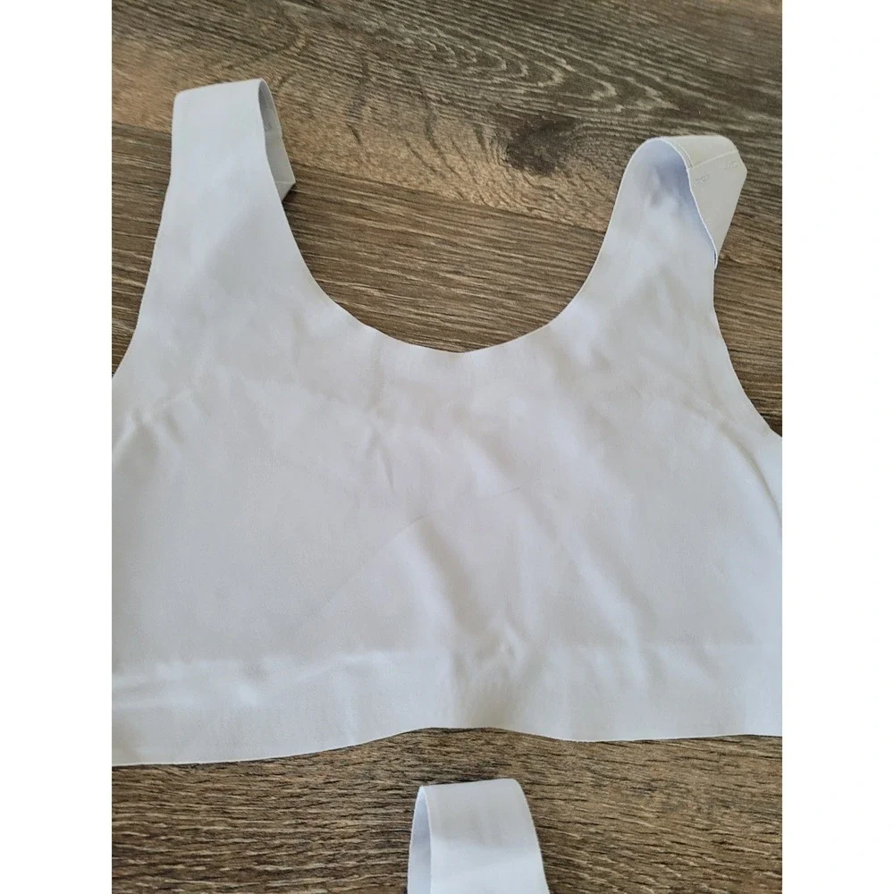 Sascina 4 Pack‎ Seamless Bralettes Small Light Blue Pink Scoop Neck Stretch #3